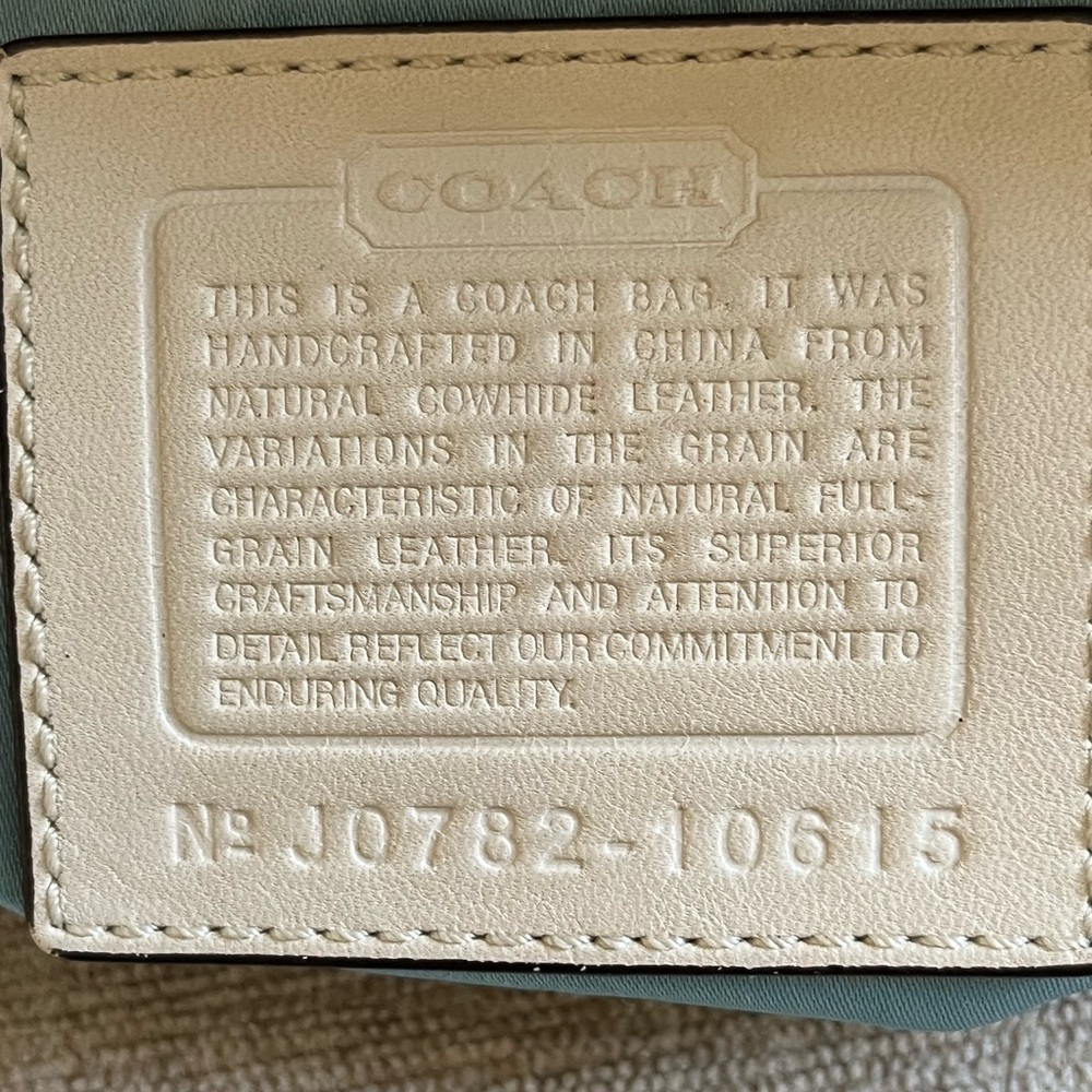 COACH Carly Cream Leather Hobo Handbag w/Brown Leather Trim and Brass Hardware - Picture 16 of 16